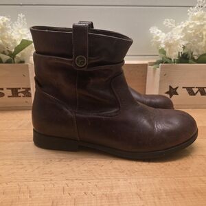 Birkenstock Sarnia Slouchy Ankle Espresso Boots Brown Leather Womens Size 37